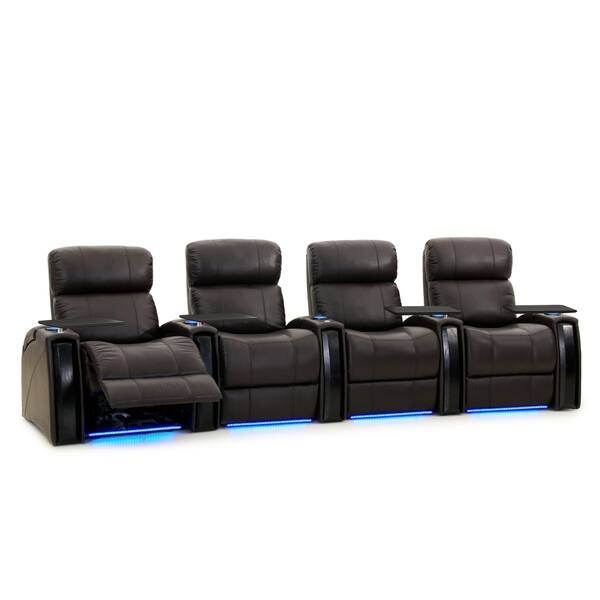 Octane Nitro XL750 Power Leather Recliner Home Theater Seating Set (Row ...