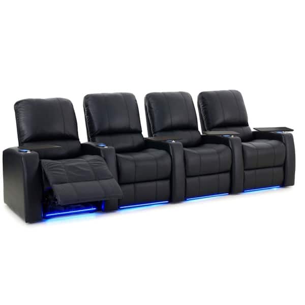 slide 1 of 12, Octane Blaze XL900 Power Leather Home Theater Seating Set (Row of 4)