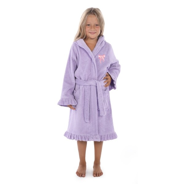 Boys and Girls Kids Ekstra Soft Cotton Hooded Bathrobe with Embroidered Made in Turkey