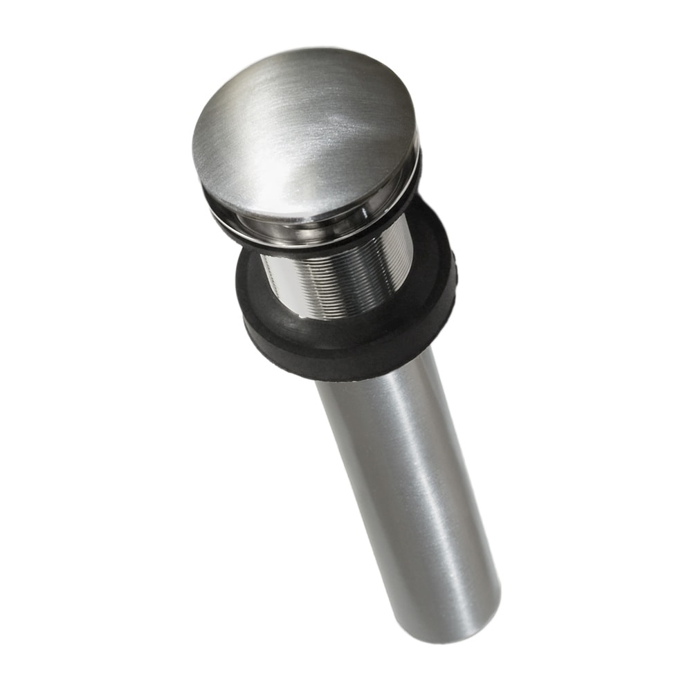Brushed Nickel 1.5-inch Push to Seal Dome Drain - Brushed nickel