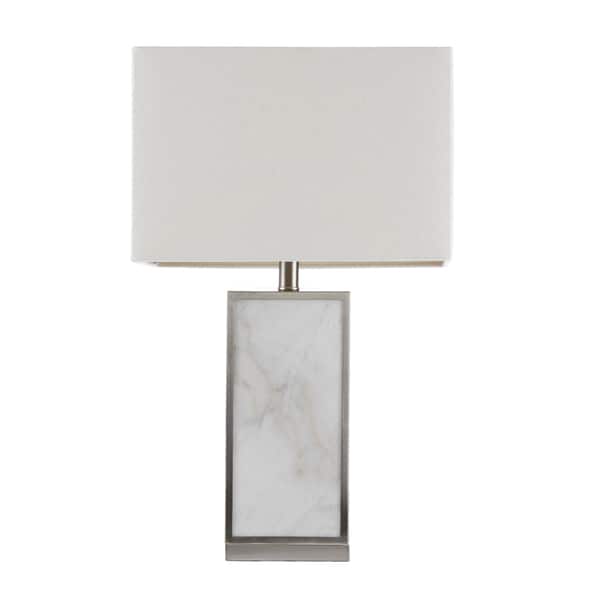Walden White Silver 25 Inch Table Lamp With Square Lamp By Hampton Hill On Sale Overstock 18226042