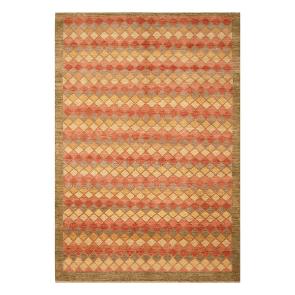 Handmade Vegetable Dye Moroccan Wool Rug (Afghanistan) - 6'5 x 9'7