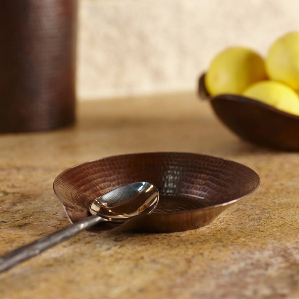 Handcrafted Antique Copper Spoon Rest