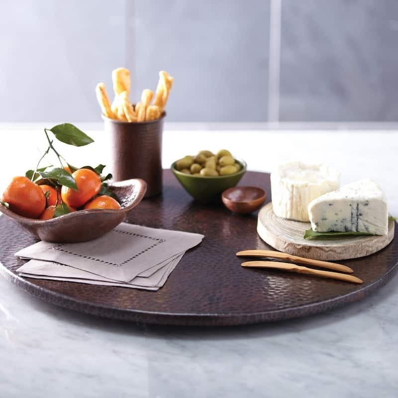 Hammered Antique Copper 20-inch Lazy Susan
