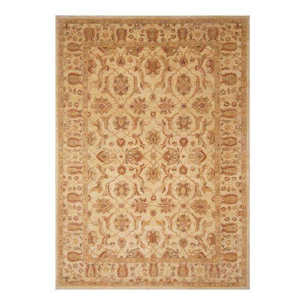 Handmade Vegetable Dye Oushak Wool Rug (Afghanistan) - 6'5 x 9'4