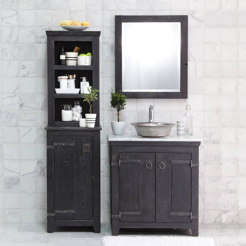 Americana Wood Framed Large Rectangular Wall Mirror