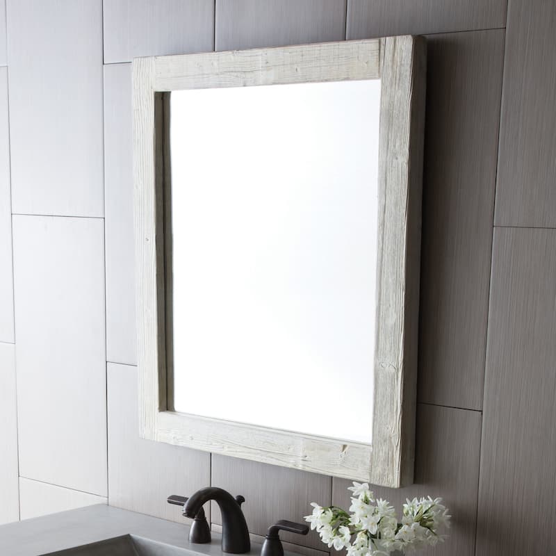 Americana Wood Framed Large Rectangular Wall Mirror
