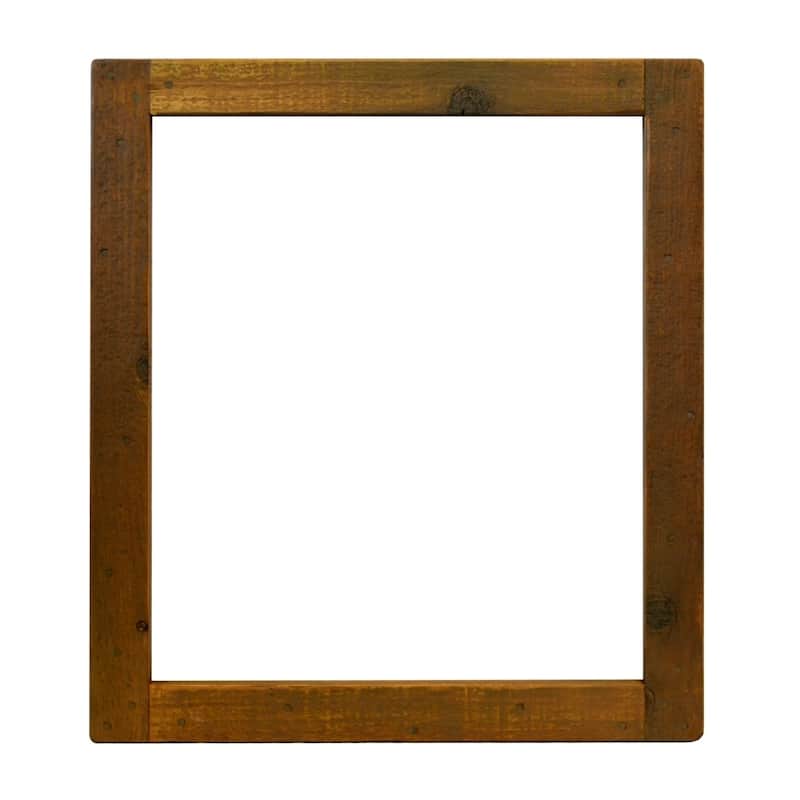 Americana Wood Framed Large Rectangular Wall Mirror - Chestnut