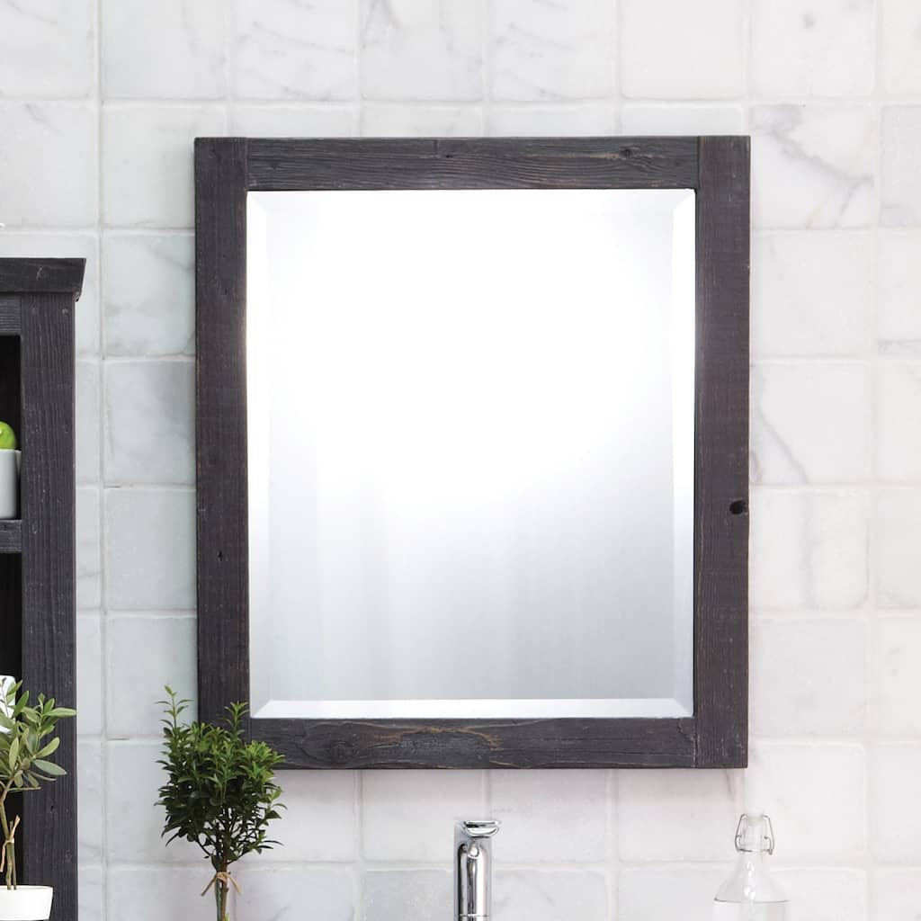 Americana Wood Framed Large Rectangular Wall Mirror