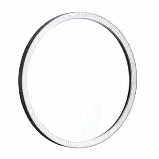 Divinity Hammered Aluminum Round Mirror - Silver