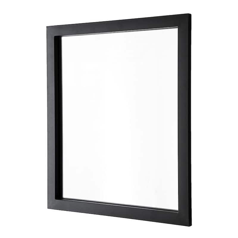 Havana Black Rectangle Steel Mirror - N/A - Black