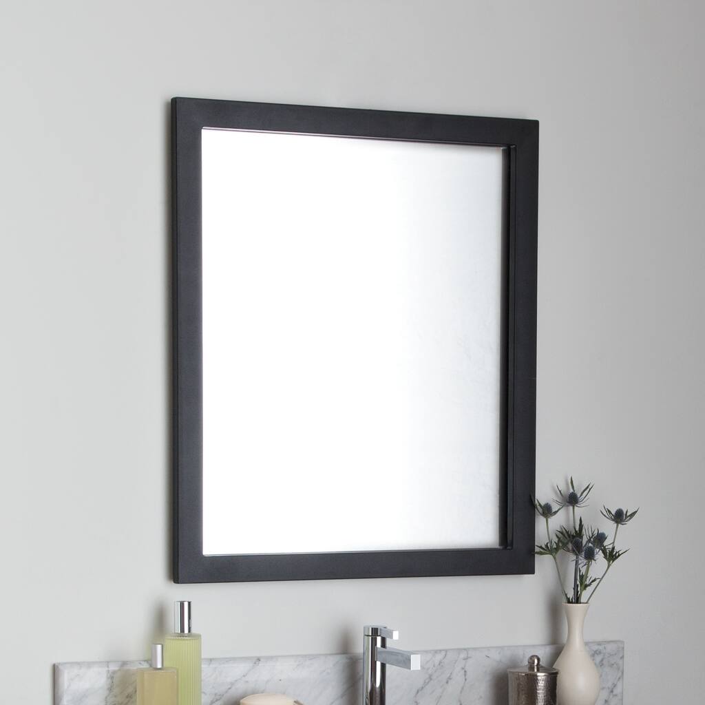 Havana Black Rectangle Steel Mirror