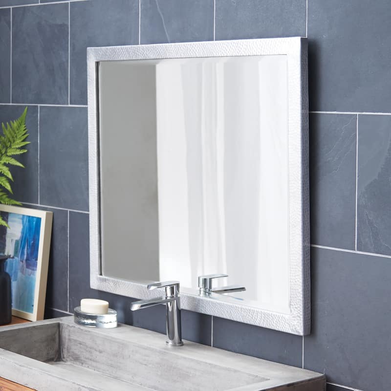 Divinity Hammered Aluminum Large Rectangular Mirror