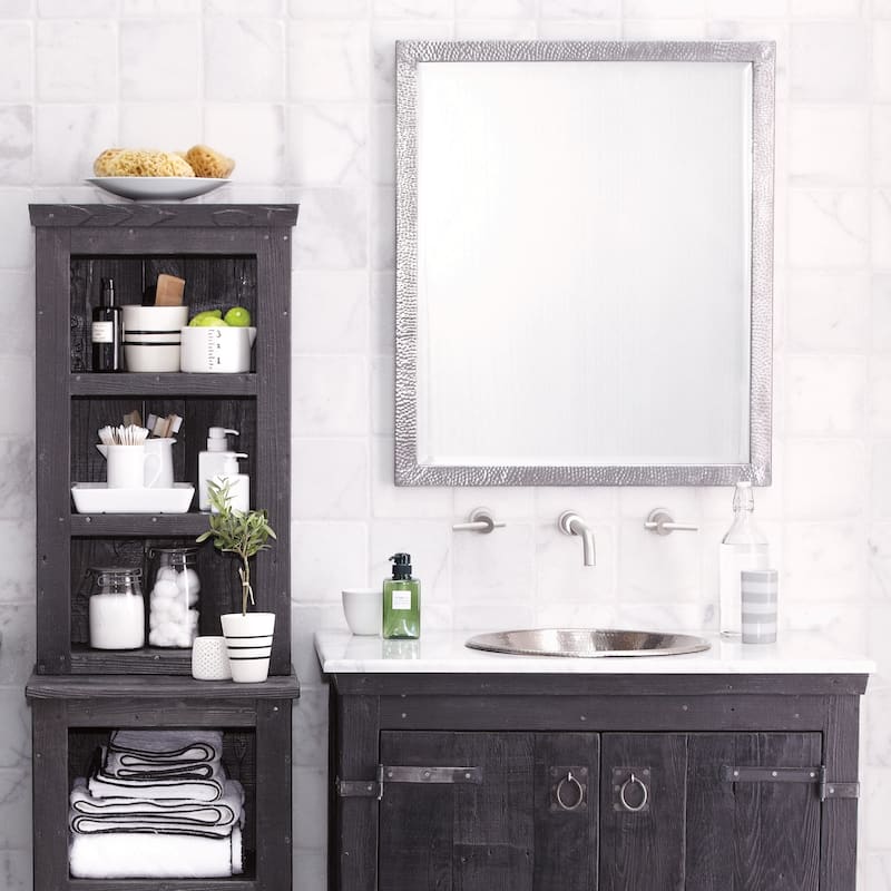 Divinity Hammered Aluminum Large Rectangular Mirror