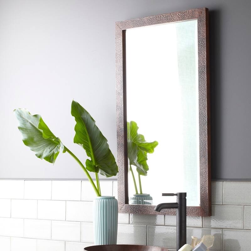 Milano Hand Hammered Copper Small Rectangle Mirror - A