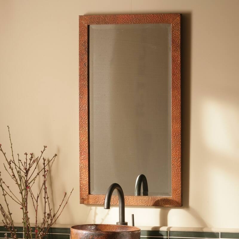 Milano Hand Hammered Copper Small Rectangle Mirror - A