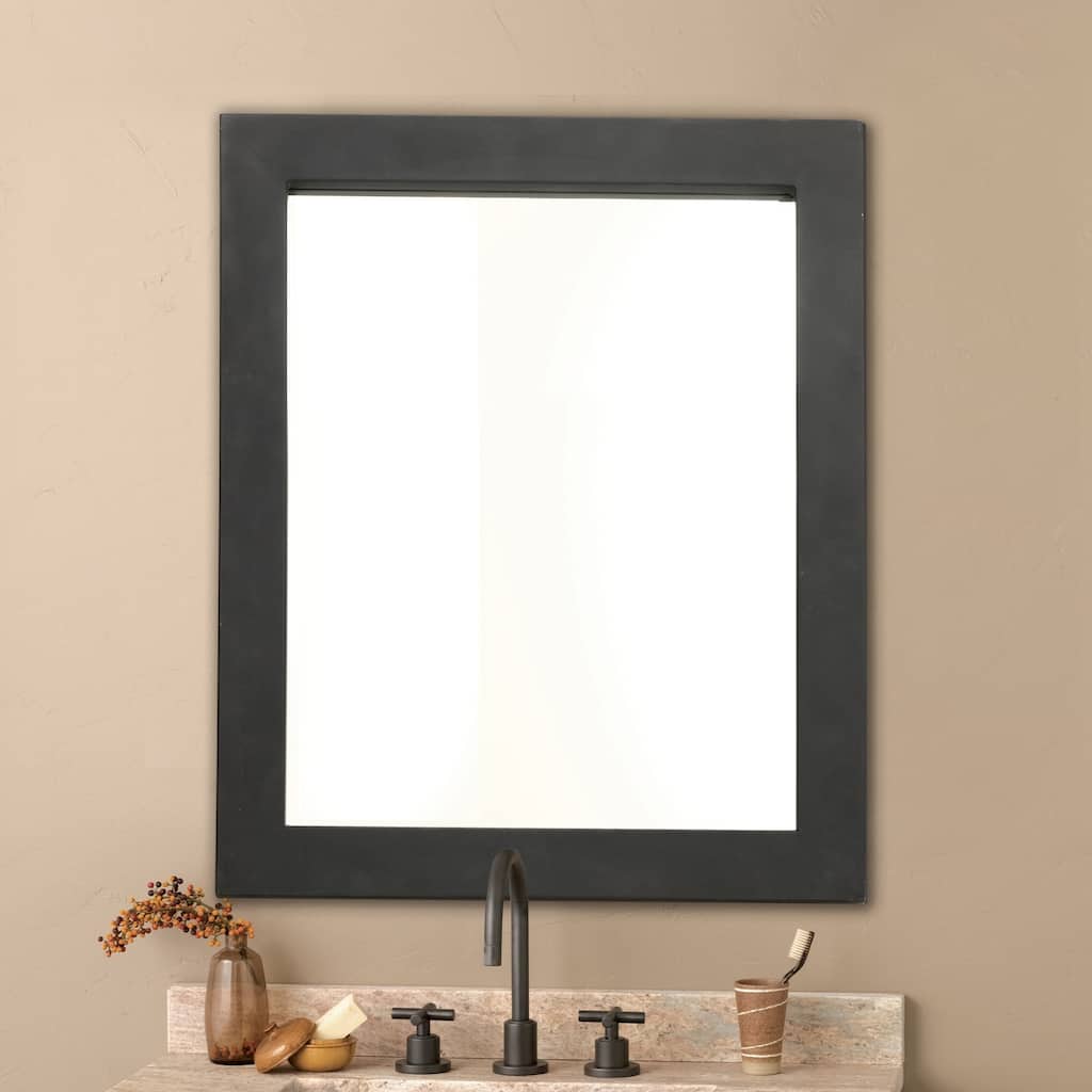 Cuzco Black Rectangular Wrought Iron Mirror - N/A