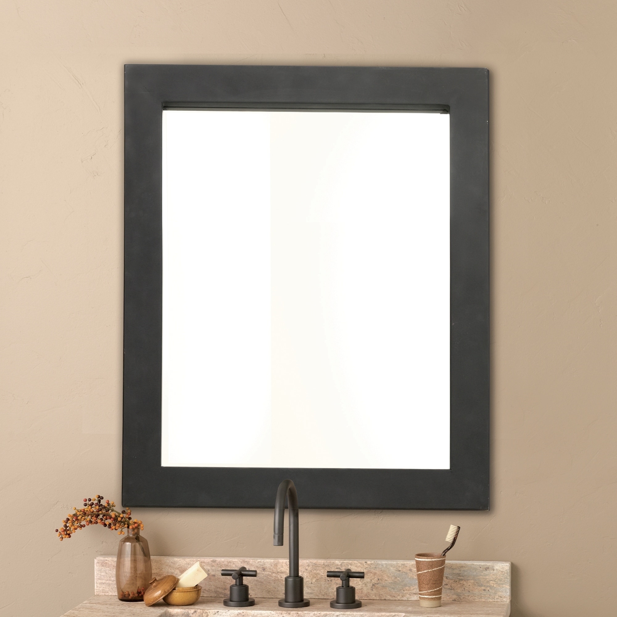 Cuzco Black Rectangular Wrought Iron Mirror