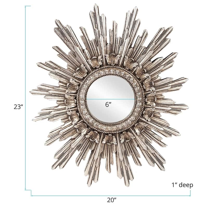 Allan Andrews Antique Silver Starburst Accent Mirror - Antique Silver