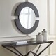 preview thumbnail 1 of 5, Allan Andrews Round Matte Charcoal Wood Framed Orbit Wall Mirror
