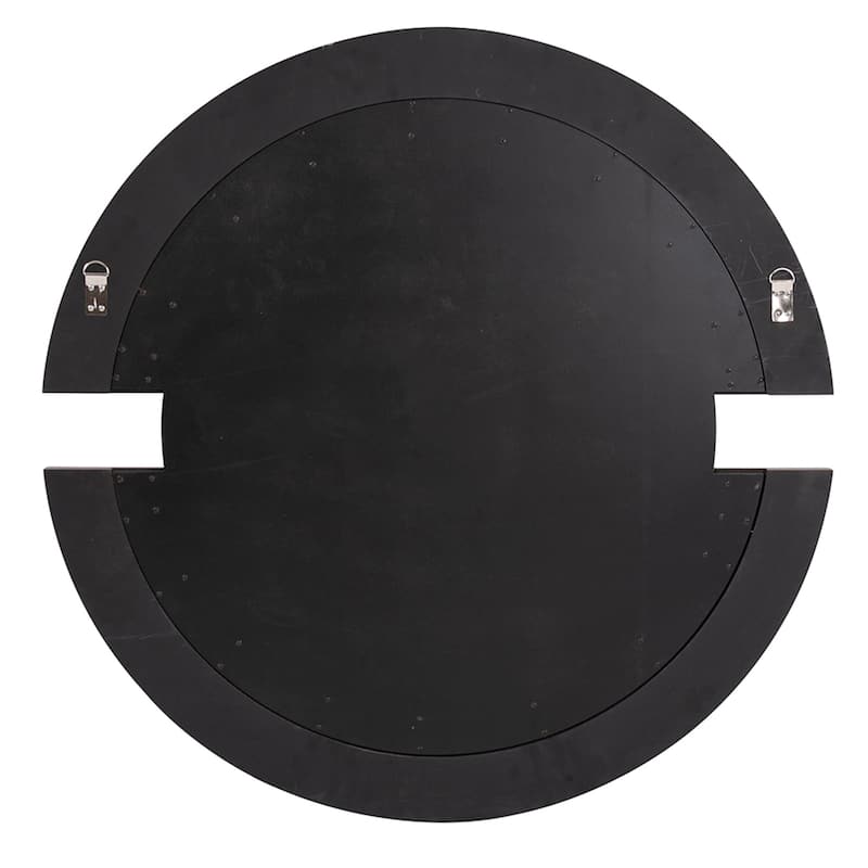 Allan Andrews Round Matte Charcoal Wood Framed Orbit Wall Mirror