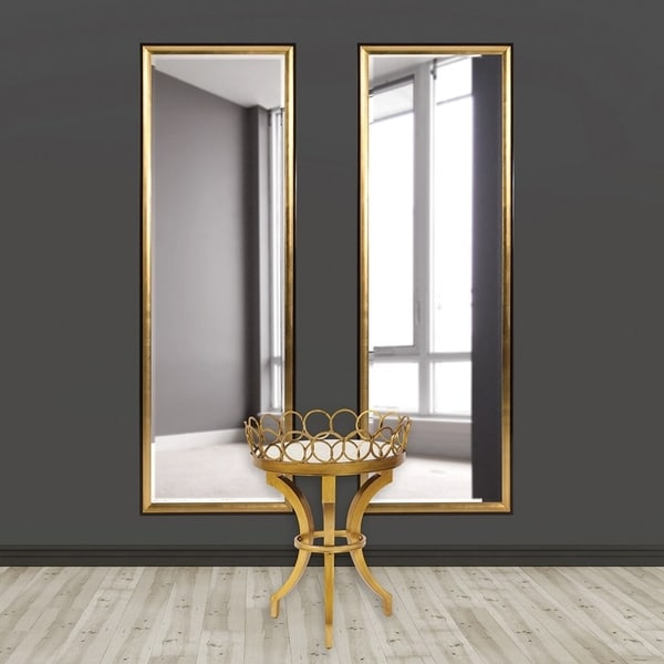 Allan Andrews Cagney Goldtone Tall Wall Mirror With Black Wooden Frame - Gold - A/N