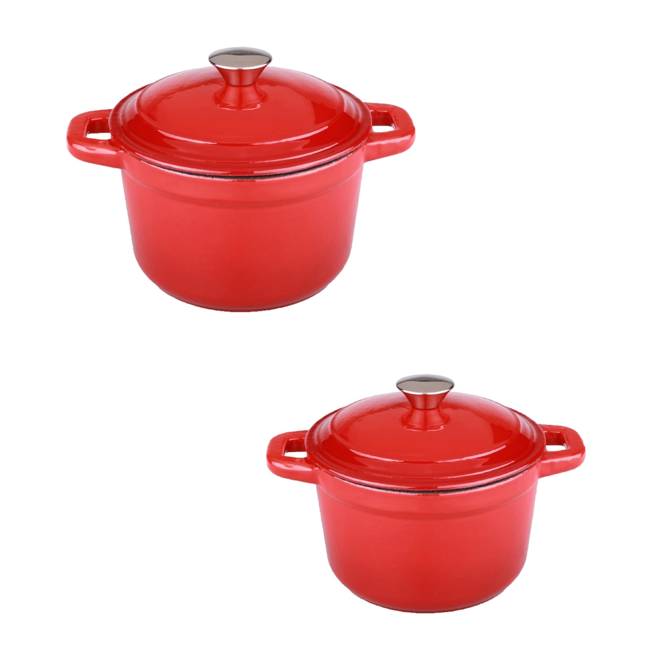 BergHOFF Neo 4Pc Cast Iron Set: 3qt. Covered Dutch Oven & 7qt. Covered  Stockpot, Pink