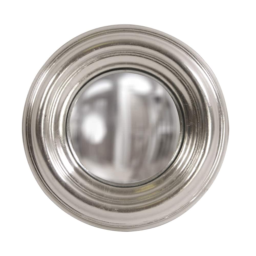 Allan Andrews Round Silver Convex Sylvia Accent Mirror - 9.1/2" Diameter x 1.1/2"