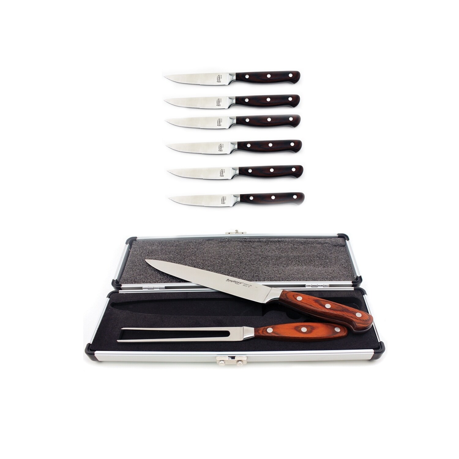 BergHOFF 8pc PP Cutlery Set with Universal Block Knife Block 