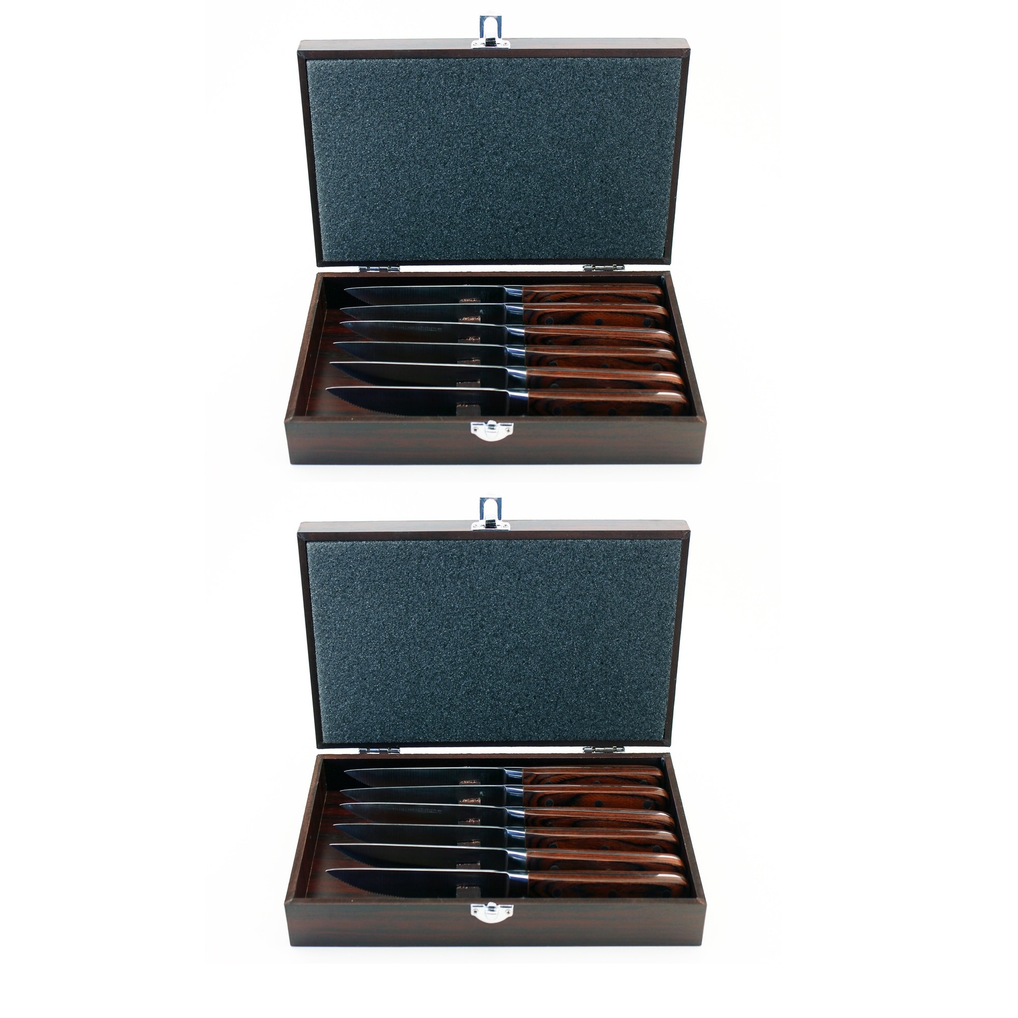 Berghoff Pakka Stainless Steel 7pc Steak Knife Set With Wood Case