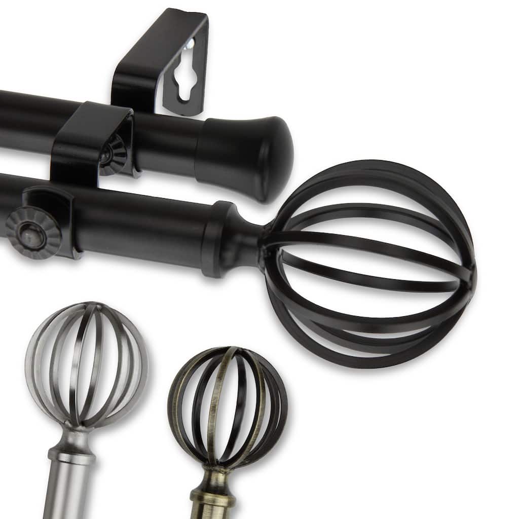 InStyleDesign Loop Adjustable Double Curtain Rod