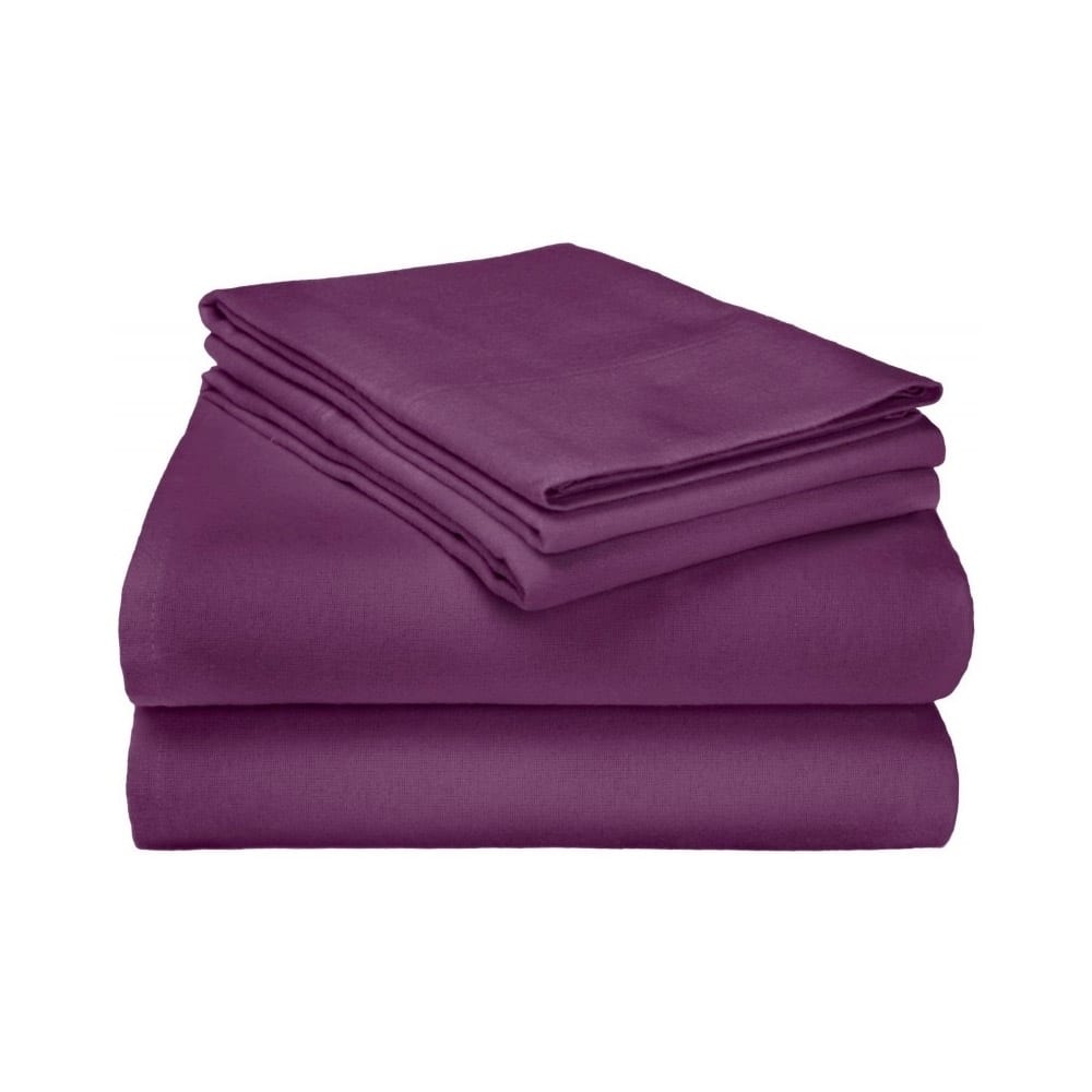 Kotter Home Deep Pocket Flannel Solid Color Sheet & Pillowcase Set