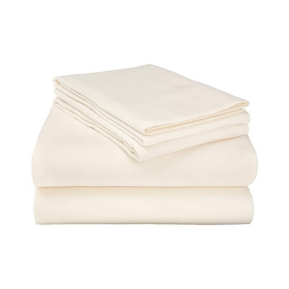 Kotter Home Deep Pocket Flannel Solid Color Sheet & Pillowcase Set