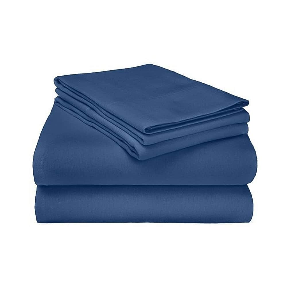Kotter Home Deep Pocket Flannel Solid Color Sheet & Pillowcase Set