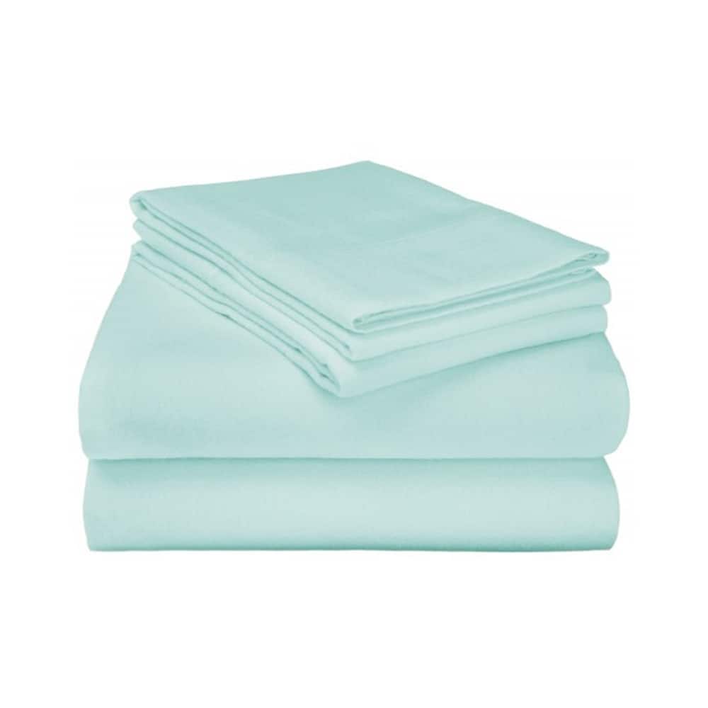 Kotter Home Deep Pocket Flannel Solid Color Sheet & Pillowcase Set