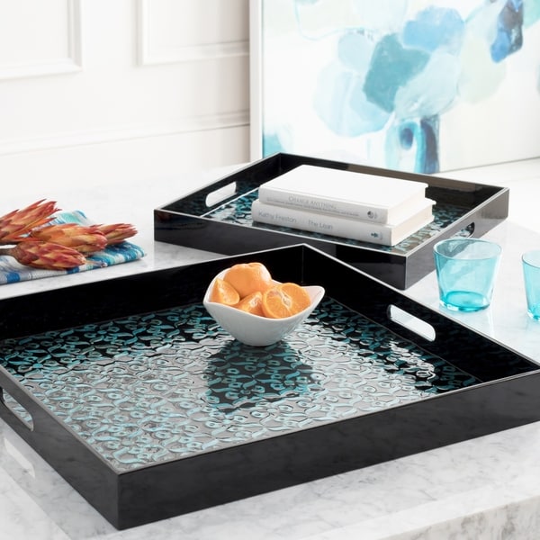 teal decorative tray