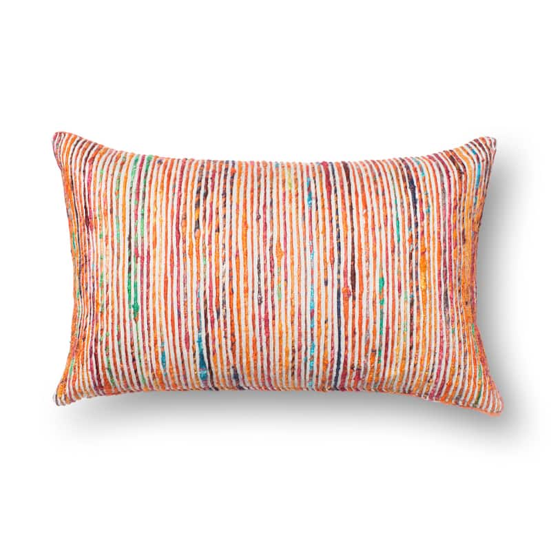 Textured Multi Stripe Throw Pillow or Pillow Cover - Cover Only - Rust