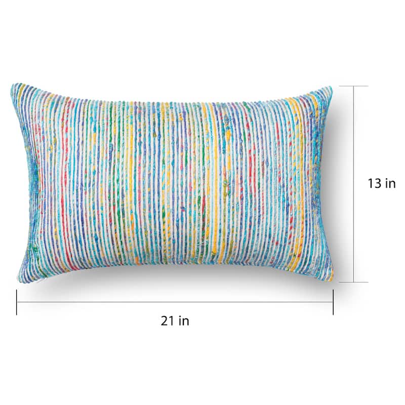 Textured Multi Stripe Throw Pillow or Pillow Cover