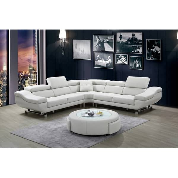 Shop Best Quality Furniture 4 Piece Leather Sectional Sofa