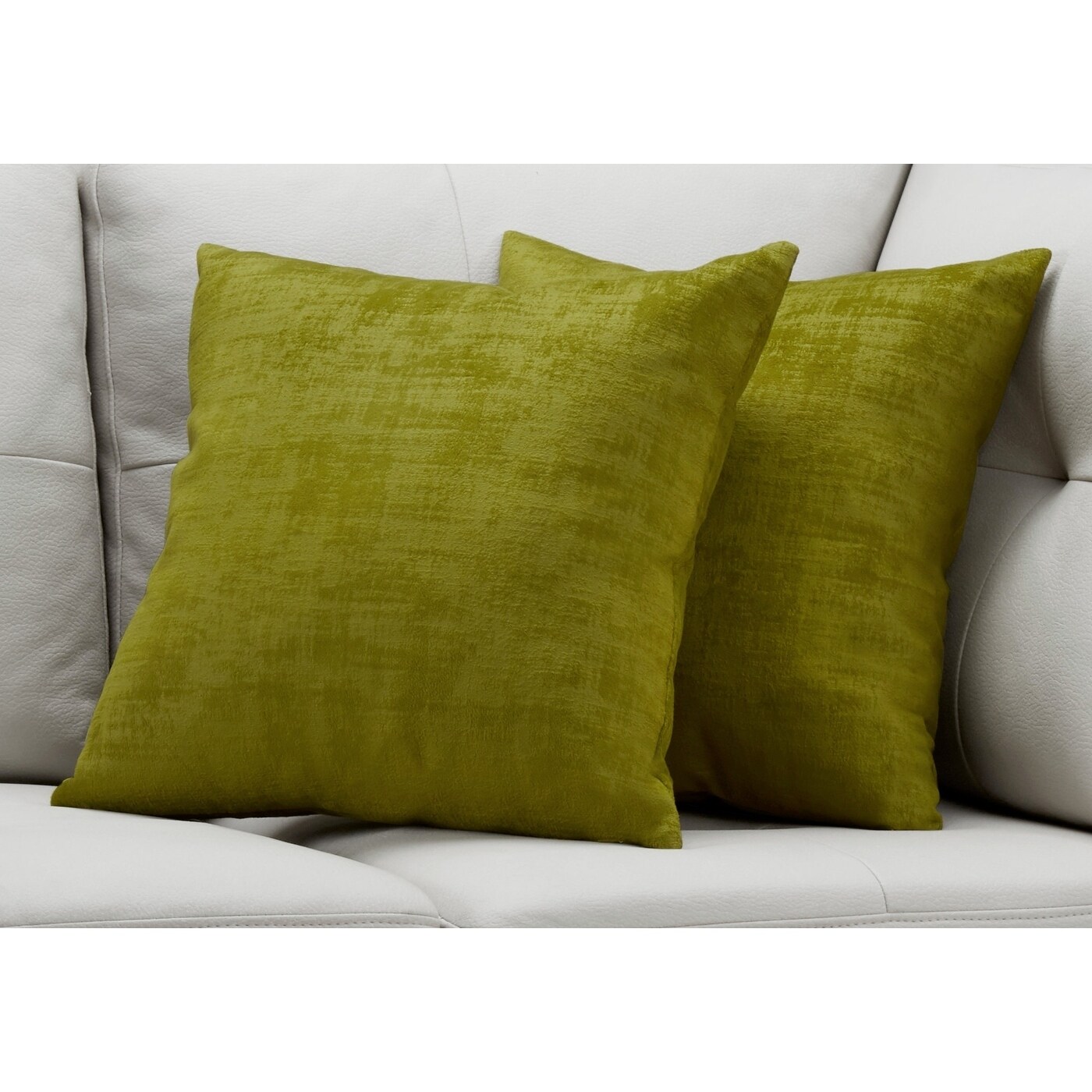 lime green velvet cushions