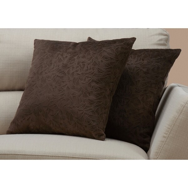 Shop Pillow 18"X 18" / Dark Brown Floral Velvet / 2Pcs