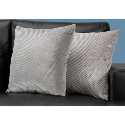 Pillows, Set Of 2, 18 X 18 Square, Insert Included, Decorative Throw, Accent, Sofa, Couch, Bedroom, Polyester