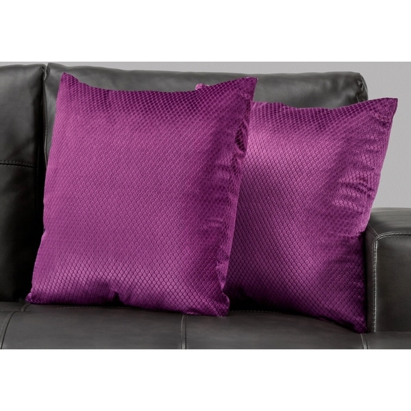 Pillow - 18"X 18" / Purple Diamond Velvet / 2Pcs