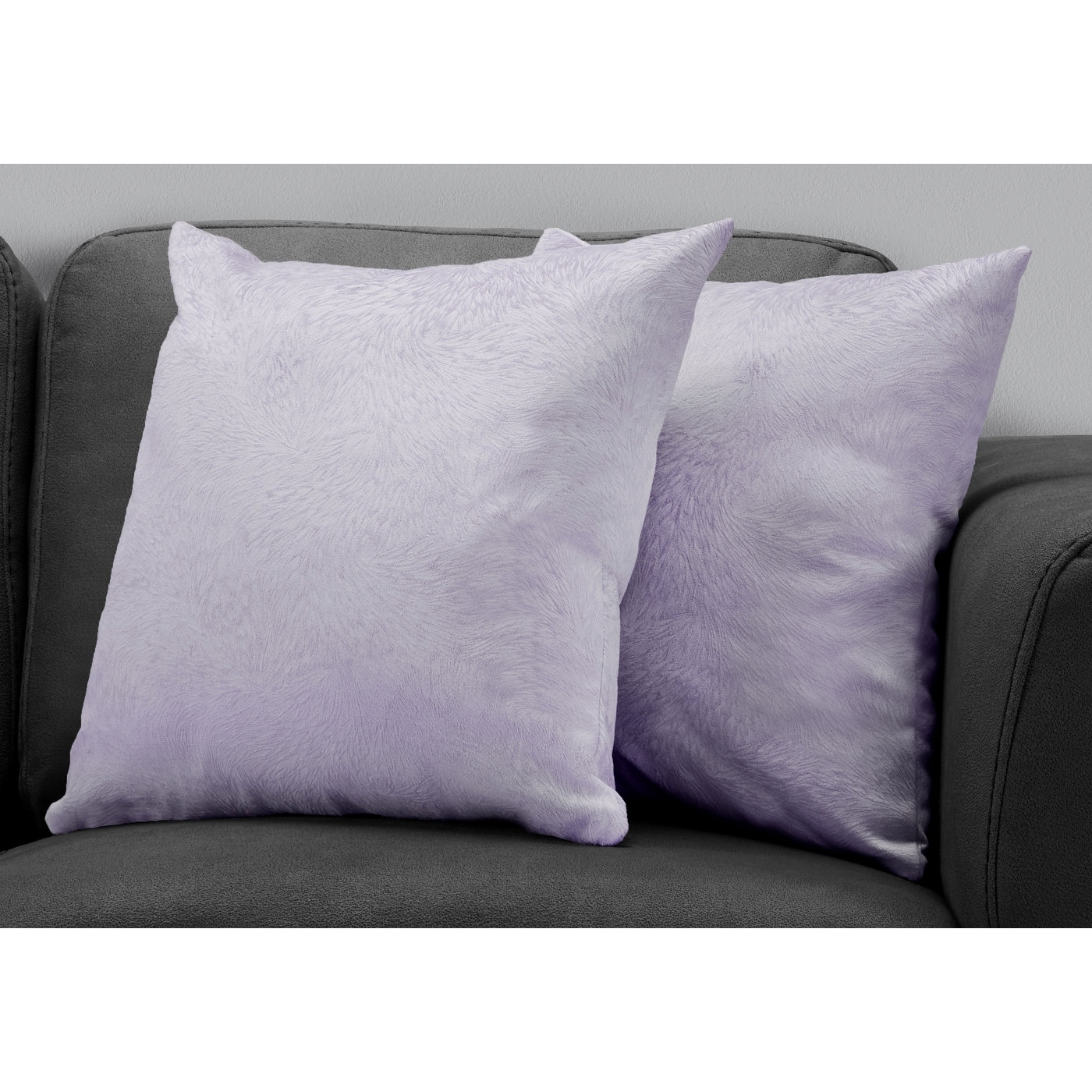 Brielle Home Soft Velvet Square Purple 18 in. x 18 in. Throw Pillow