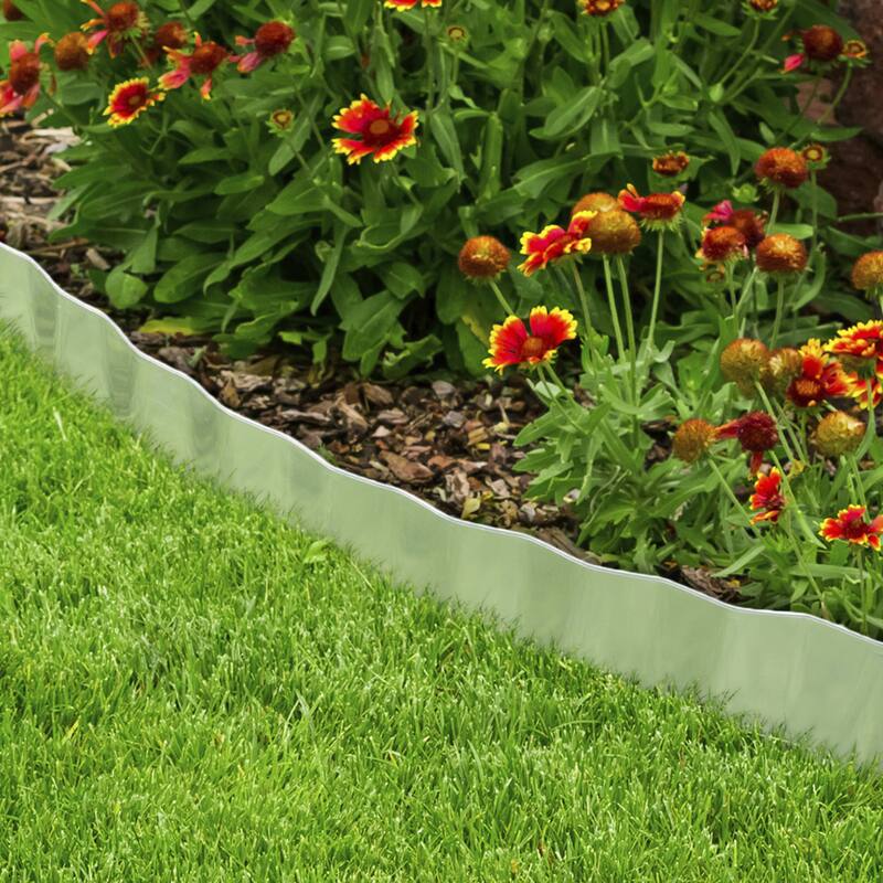 Galvanized Steel Lawn Edging Landscape 6.25 inches x 16 feet L by Pure Garden - 16 x .05 x 6.25