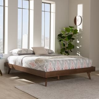Mid Century Modern Frames Online At Our Best Mid Century Walnut Brown Wood Bed Frame By Baxton Studio