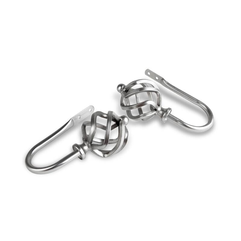 InStyleDesign Torison Curtain Holdback Pair - n/a - satin nickel