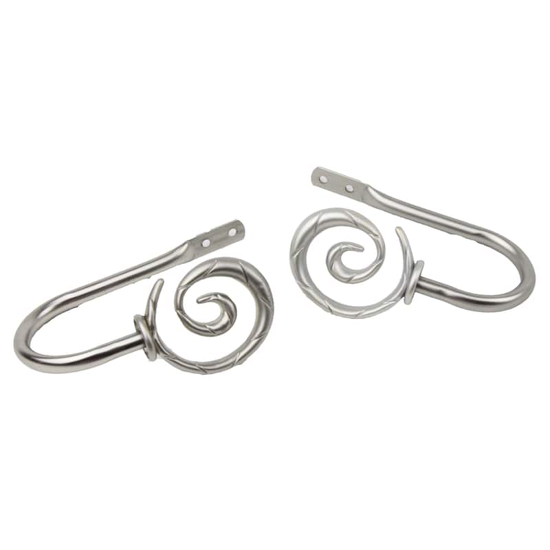 InStyleDesign Radial Curtain Holdback Pair - n/a - satin nickel