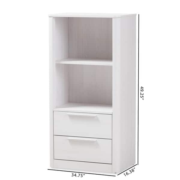 Contemporary Whitewashed 2-Drawer Bookcase by Baxton Studio - Bed Bath ...