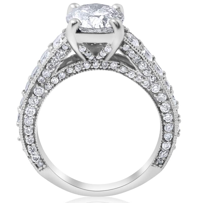 Pompeii3 3 1/2 ct TDW Diamond Clarity Enhanced Engagement Ring 14k White Gold